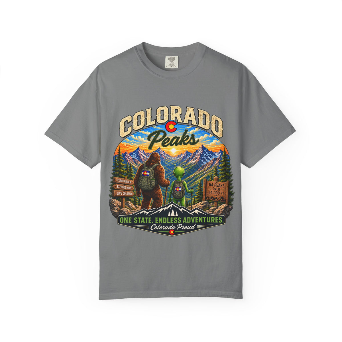 Colorado Peaks T-Shirt — One State, Endless Adventures Outdoor Graphic Tee
