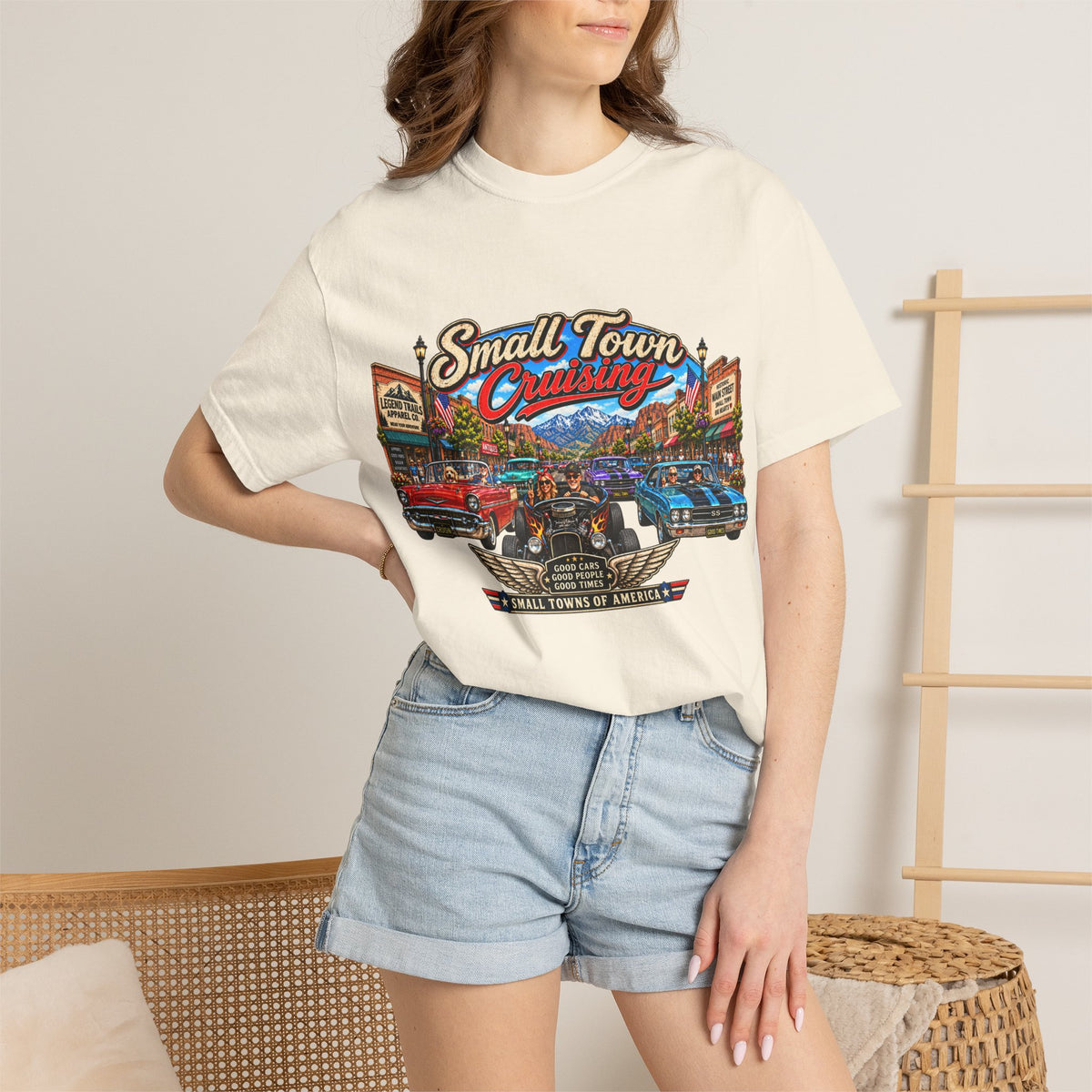 Small Town Cruising T-Shirt — Vintage Classic Car Scene Tee