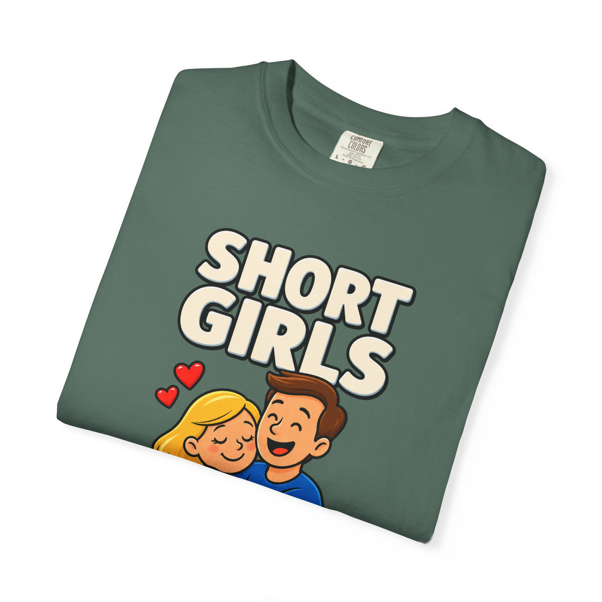 Short Girls Give Bear Hugs T-Shirt — Cute Retro Couple Hug Graphic Tee