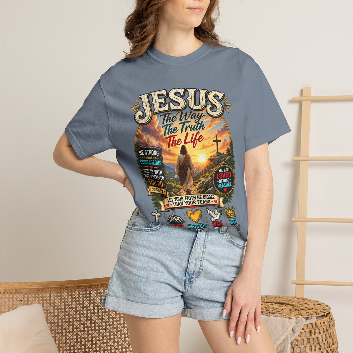 Jesus Faith T-Shirt — "Jesus: The Way, The Truth, The Life" Inspirational Christian Tee