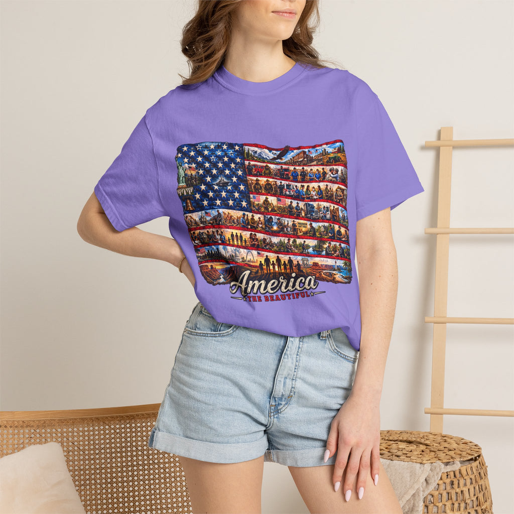 Patriotic 'America the Beautiful' Flag T-Shirt
