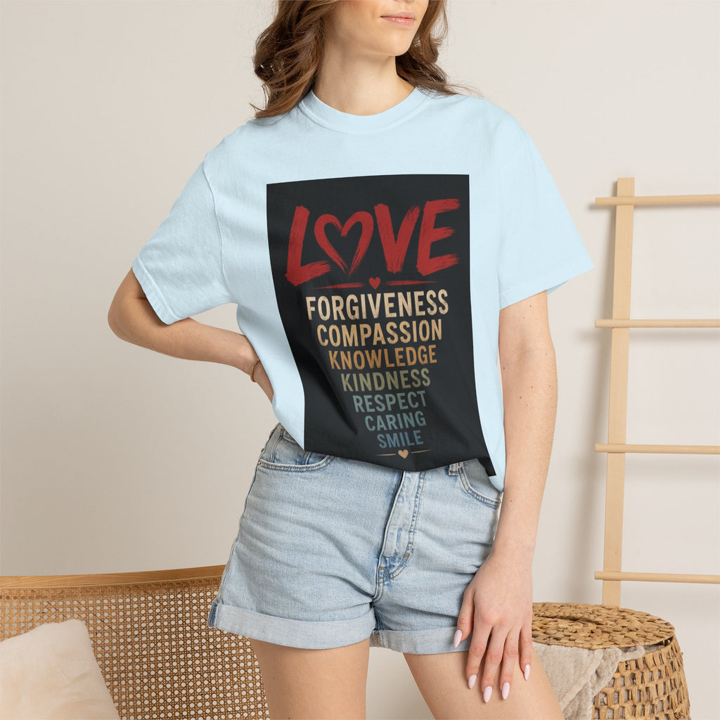 Love Words T-Shirt — Forgiveness, Compassion, Kindness Typography Tee