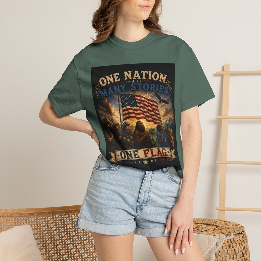One Nation, One Flag T-Shirt — Patriotic American Flag Graphic Tee