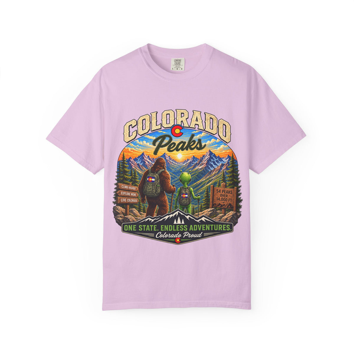 Colorado Peaks T-Shirt — One State, Endless Adventures Outdoor Graphic Tee