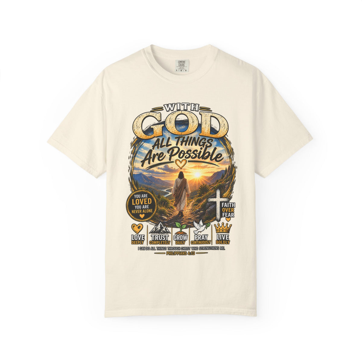 T-Shirt — "With God All Things Are Possible" Inspirational Christian Tee