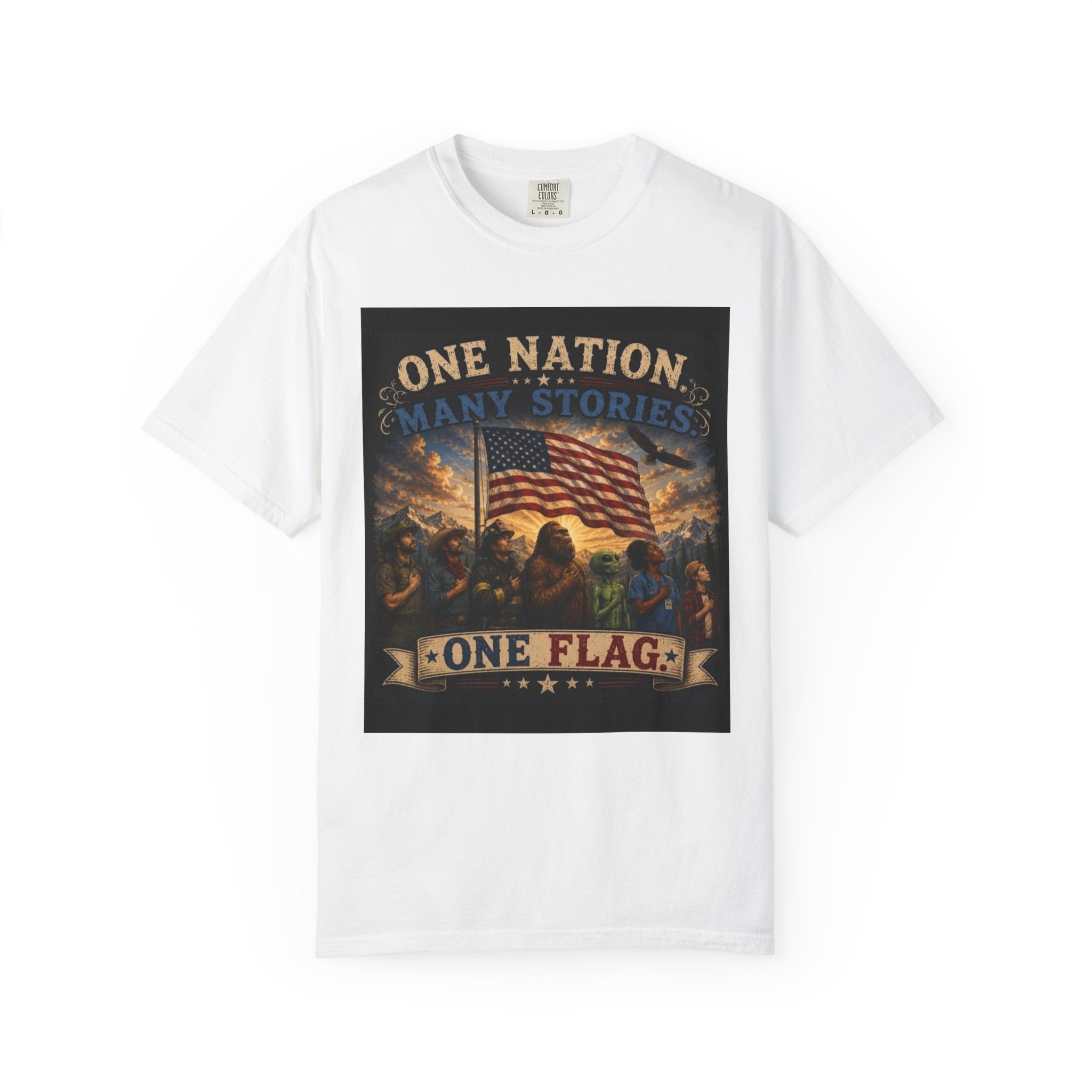 One Nation, One Flag T-Shirt — Patriotic American Flag Graphic Tee