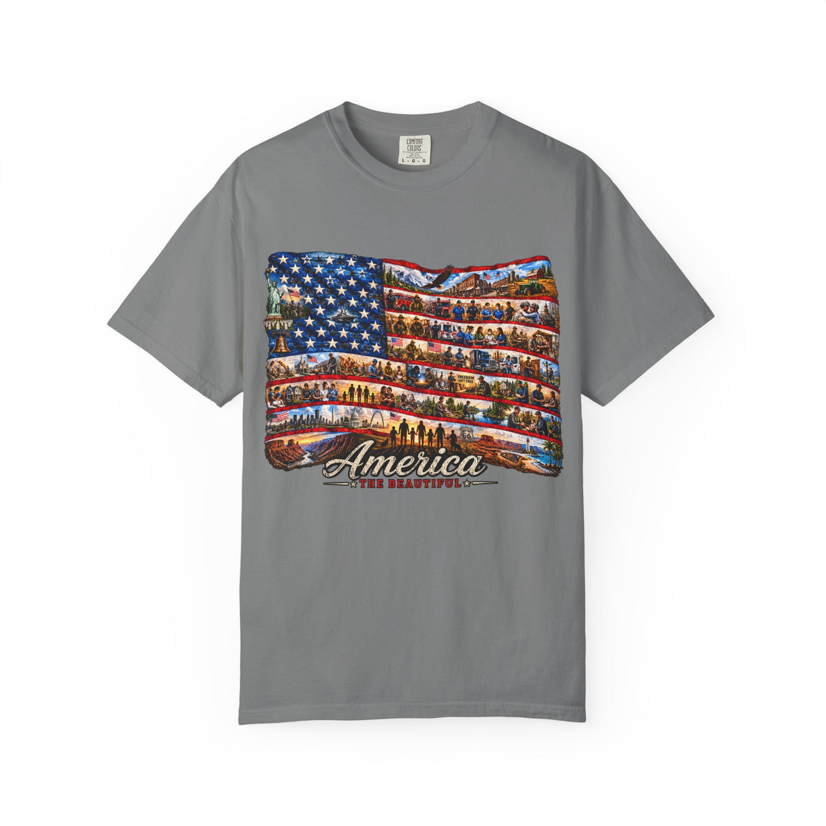 Patriotic 'America the Beautiful' Flag T-Shirt