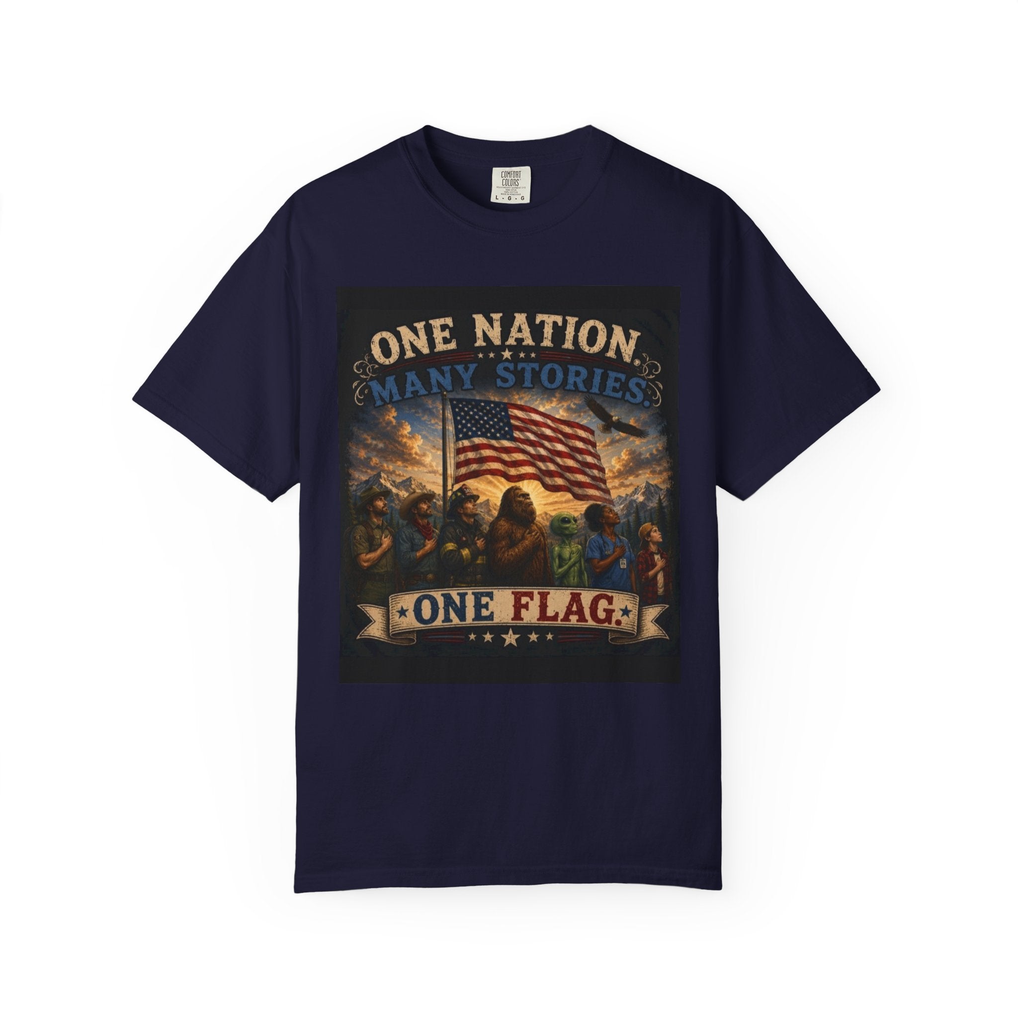 One Nation, One Flag T-Shirt — Patriotic American Flag Graphic Tee