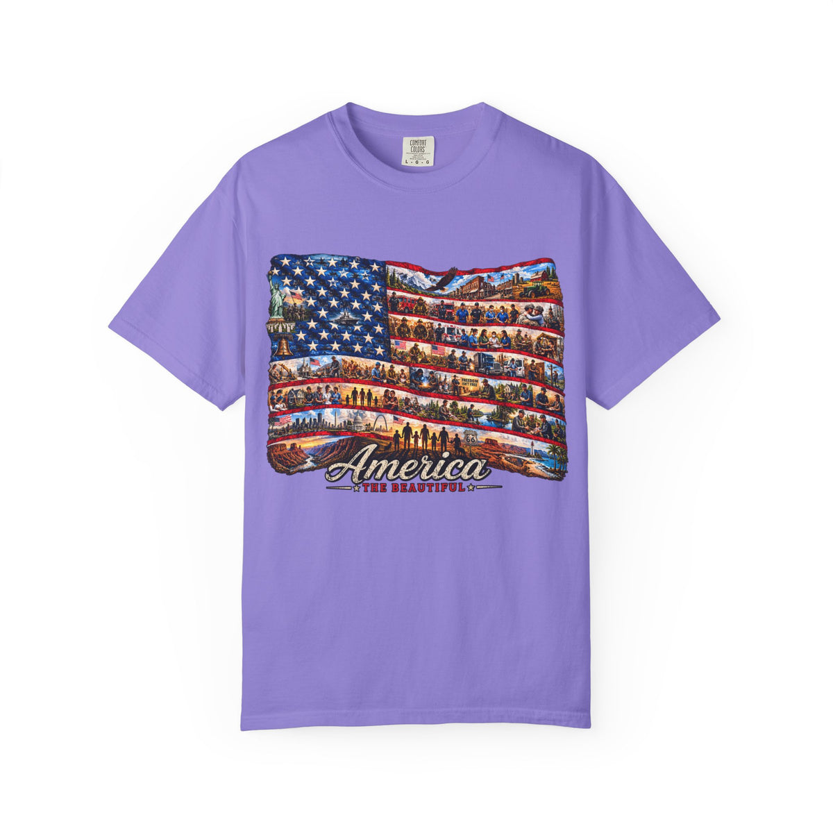 Patriotic 'America the Beautiful' Flag T-Shirt