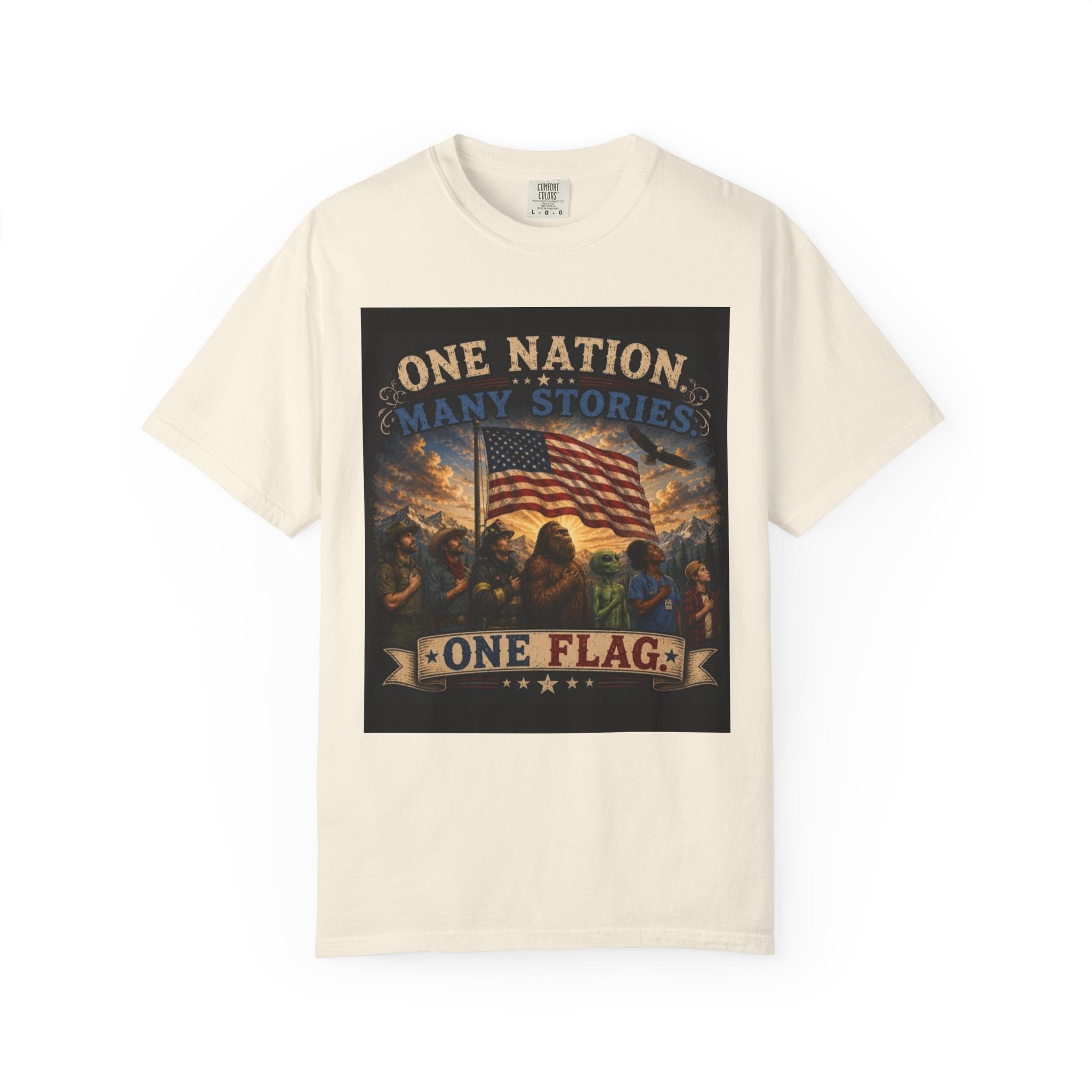 One Nation, One Flag T-Shirt — Patriotic American Flag Graphic Tee