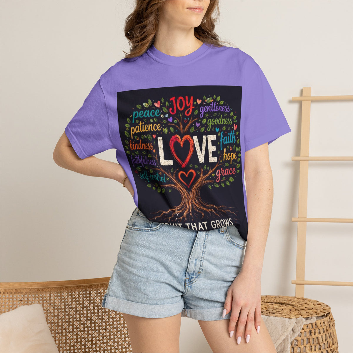 Love Tree T-Shirt — "Fruit That Grows From Love" Inspirational Faith Tee
