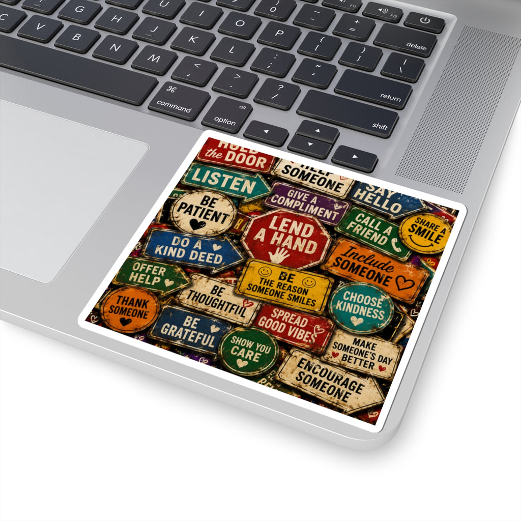 Kindness Signs Kiss-Cut Sticker — Positive Message Sticker Sheet