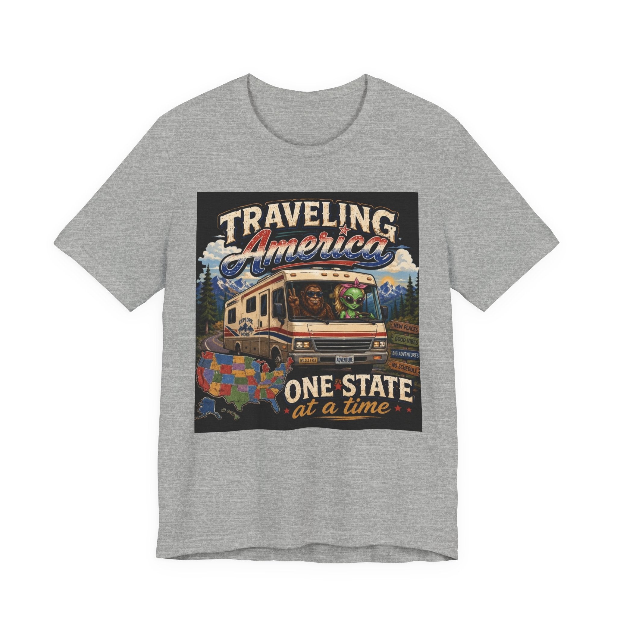 Traveling America RV Tee — "One State at a Time" Road Trip T‑Shirt